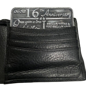16° sedicesimo anniversario sentimentale metallo portafoglio o borsa Keepsake carta regalo - Carino regalo impostato da marito moglie fidanzato fidanzata partner
