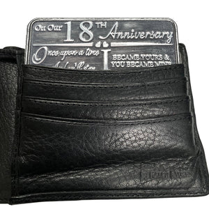Diciottesimo anniversario sentimentale in metallo portafoglio o borsa Keepsake Card Gift - Set regalo carino da marito moglie fidanzato fidanzata partner