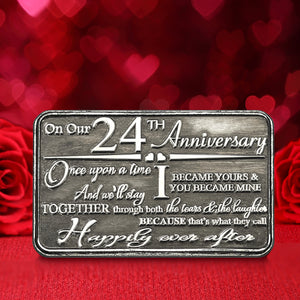 24ème Vingt-quatrième Anniversaire Portefeuille ou Porte-monnaie métallique Sentimental Keepsake Card Gift - Cute Gift Set From Husband Wife Boyfriend Girlfriend Partner