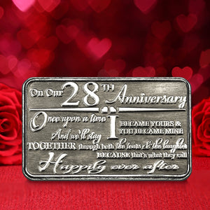 28ème Vingt-huitième Anniversaire Portefeuille ou Porte-monnaie métallique Sentimental Keepsake Card Gift - Cute Gift Set From Husband Wife Boyfriend Girlfriend Partner