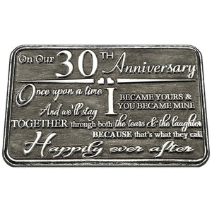 30° Anniversario sentimentale in metallo Portafoglio o borsa Keepsake Card Gift - Regalo carino impostato da Marito Moglie Fidanzato Fidanzata Partner