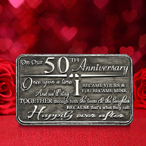 50e Cinquantième Anniversaire Portefeuille ou porte-monnaie métallique Sentimental Keepsake Card Gift - Cute Gift Set From Husband Wife Boyfriend Girlfriend Partner