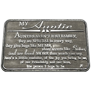 Portafoglio o portamonete sentimentale in metallo della zia - Set di regali carini da parte di nipote e nipote per donne
