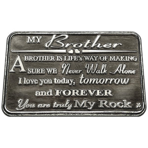 Portefeuille ou porte-monnaie métallique sentimental de frère - Cadeau de frère, sœur, demi-frère, demi-sœur pour hommes.