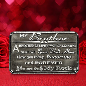 Brother Sentimental Metal Wallet or Purse Keepsake Card Gift - Gift Set From Brother Sister Step-Brother Step-Sister for Men