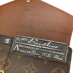Brother Sentimental Metall Brieftasche oder Geldbörse Keepsake Karte Geschenk - Geschenk-Set von Bruder Schwester Step-Brother Step-Sister für Männer
