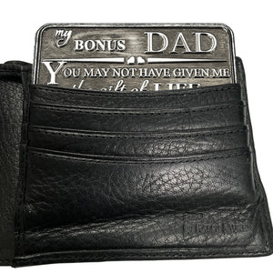 Papà sentimentale in metallo Portafoglio o borsellino Keepsake Card Gift - Carino set regalo da figlia figlio per gli uomini
