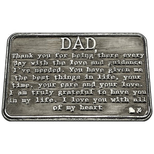 Portefeuille ou porte-monnaie métallique sentimental pour papa - Cadeau mignon de la part de sa fille ou de son fils pour homme