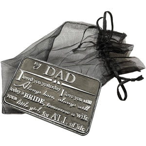 Portefeuille ou porte-monnaie métallique sentimental pour papa - Cadeau mignon de la part de sa fille ou de son fils pour homme