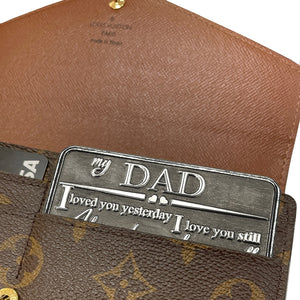 Dad Sentimental Metal Wallet or Purse Keepsake Card Gift - Gift Set From Son Daughter Step-Son Step-Daughter for Men