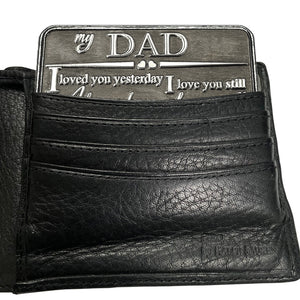 Papà Sentimental Metal Wallet or Purse Keepsake Card Gift - Set di regali da parte del figlio Figlia Figliastro Figliastro Figlia per gli uomini