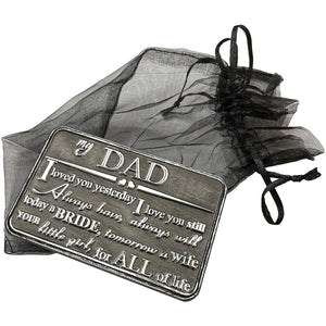 Papà Sentimental Metal Wallet or Purse Keepsake Card Gift - Set di regali da parte del figlio Figlia Figliastro Figliastro Figlia per gli uomini