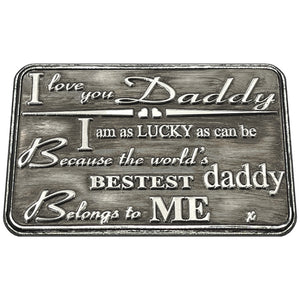Dad Daddy Sentimental Metall Brieftasche oder Geldbörse Keepsake Karte Geschenk - Nettes Geschenk-Set von Tochter Sohn für Männer
