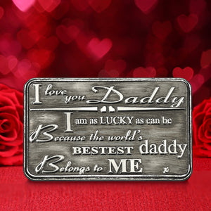 Portefeuille ou porte-monnaie métallique Dad Daddy Sentimental Keepsake Card Gift - Cute Gift Set From Daughter Son For Men