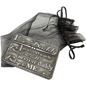 Papà Papà sentimentale in metallo Portafoglio o borsa Keepsake Card regalo - Carino set regalo da figlia figlio per gli uomini