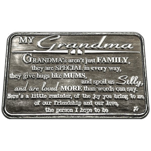 Portefeuille ou porte-monnaie métallique sentimental de grand-mère - Cadeau mignon de la famille du petit-fils, de la petite-fille, du fils et de la fille.