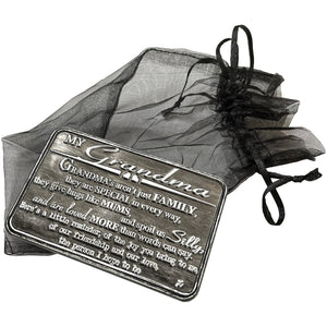 Oma Sentimental Metall Brieftasche oder Geldbörse Keepsake Karte Geschenk - Nettes Geschenk-Set von Grandon Enkelin Sohn Tochter Familie