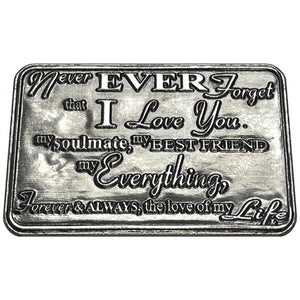 Portafoglio o borsellino sentimentale in metallo I Love You Keepsake Card Gift