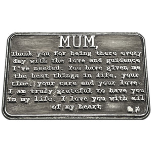 Cadeau pour la fête des mères Je t'aime Maman Portefeuille en métal ou porte-monnaie en forme de carte souvenir - Cadeau mignon de la fille du fils pour les femmes