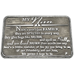 Nan Sentimental Metal Wallet or Purse Keepsake Card Gift - Cute Gift Set From Grand-Daughter Grand-Son