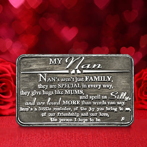 Nan Sentimental Metal Wallet or Purse Keepsake Card Gift - Cute Gift Set From Grand Daughter Grand Son