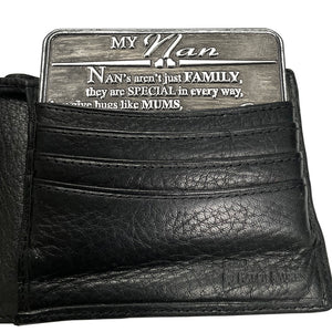 Nan Sentimental Metal Wallet or Purse Keepsake Card Gift - Simpatico set di regali da parte di nipote e figlio