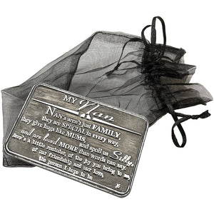 Nan Sentimental Metal Wallet or Purse Keepsake Card Gift - Simpatico set di regali da parte di nipote e figlio