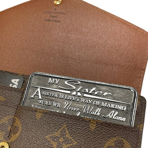 Portefeuille ou porte-monnaie en métal pour soeur - Cadeau de frère, soeur, demi-frère ou demi-sœur.