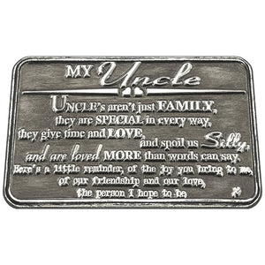 Portefeuille ou porte-monnaie en métal de l'oncle Sentimental Keepsake Card Gift - Cute Thoughtful Gift Set From Niece Nephew