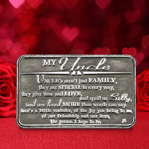 Portefeuille ou porte-monnaie en métal de l'oncle Sentimental Keepsake Card Gift - Cute Thoughtful Gift Set From Niece Nephew
