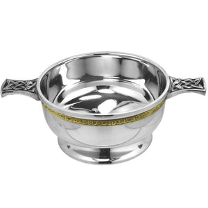 3.5 Inch Brass Celtic Band Pewter Quaich Bowl
