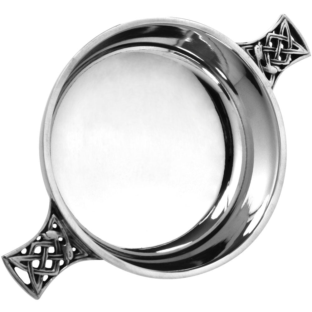 4,5 pollici in ottone banda celtica peltro ciotola Quaich