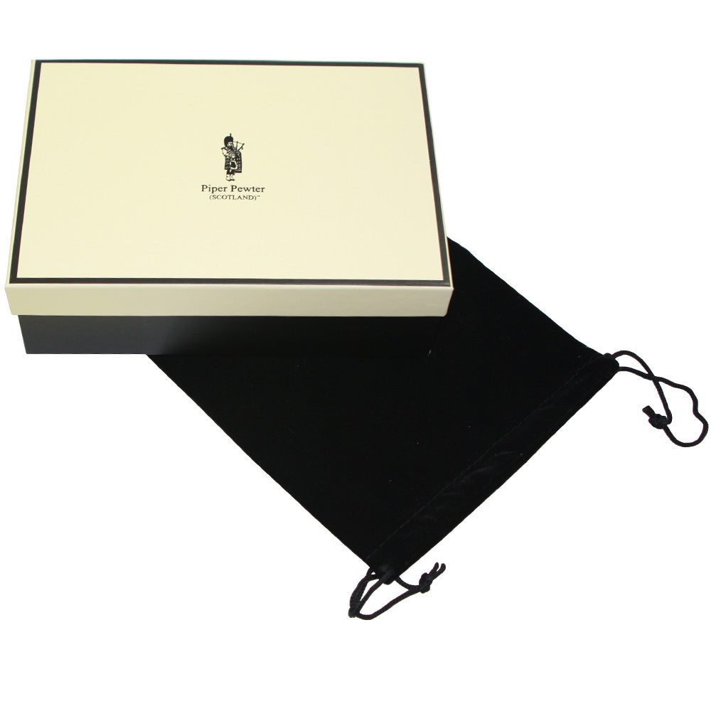 5 Inch Celtic Knot Handle Pewter Quaich Bowl