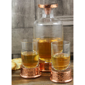 Vogue Set di mini decanter in rame e cristallo con bicchieri da cocktail