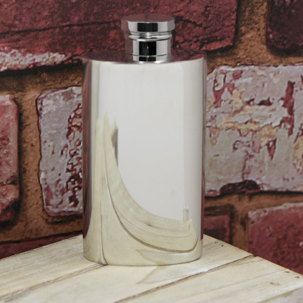 2oz Slimline Plain Pewter Hip Flask