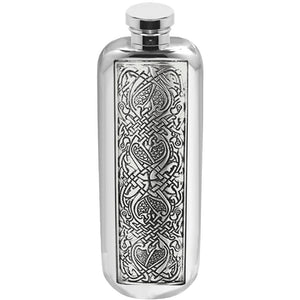 Flasque de poche de 3 oz en étain avec motif celtique complexe