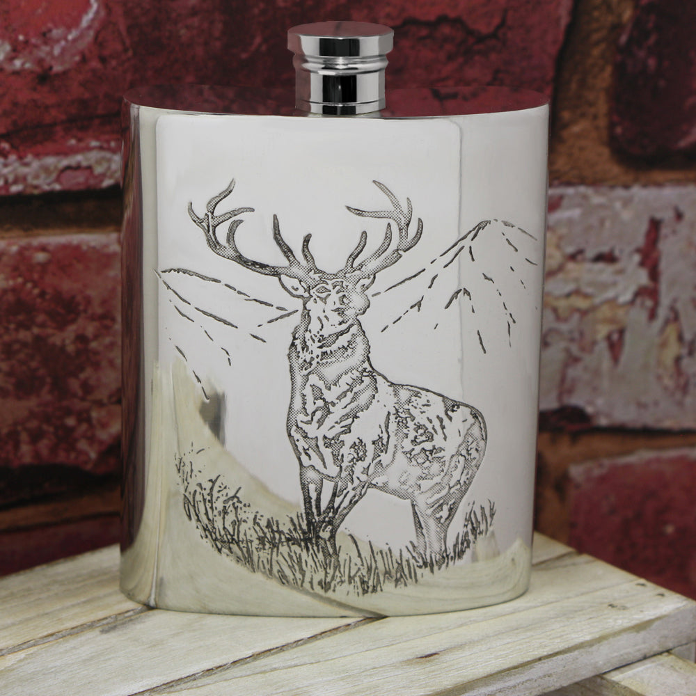 Highland Stag Pewter Glass Beer Tankard