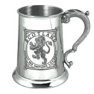 1 Pint* Pewter Beer Mug Tankard with Scottish Rampant Lion Design