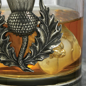 11oz schottische Distel Zinn Whisky Glas Becher Set von 2