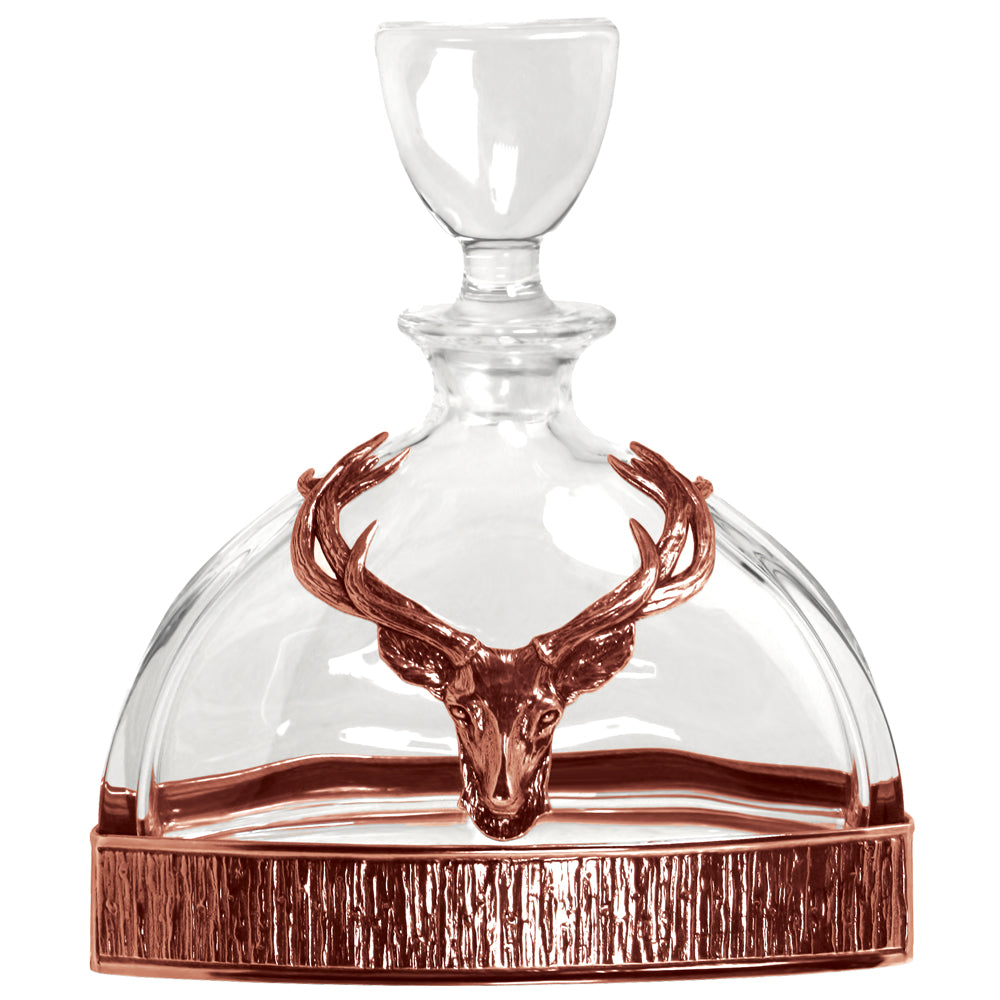Majestic Whisky, Wine & Spirit Stag Crystal & Copper Whisky Decanter