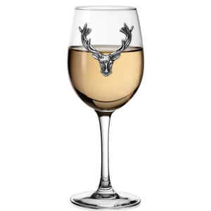350ml Weinglas personalisiertes Geschenk mit Zinn-Hirschkopf