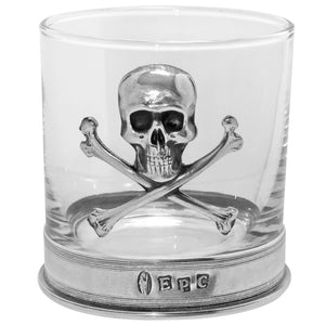 11oz Poison Skull and Cross Bones Pewter Rum o Whisky Glass Tumbler