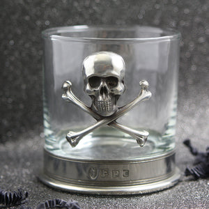 11oz Poison Skull and Cross Bones Pewter Rum o Whisky Glass Tumbler