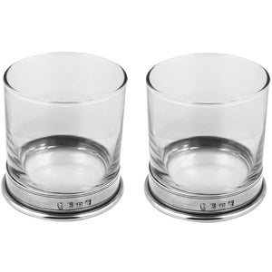 11oz Vogue Pewter Whisky Glass Tumbler Set of 2
