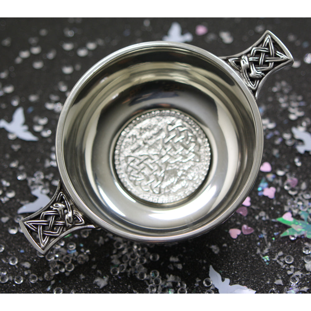 &quot;To Love &amp;amp; Cherish&quot; Nozze in peltro Quaich Bowl