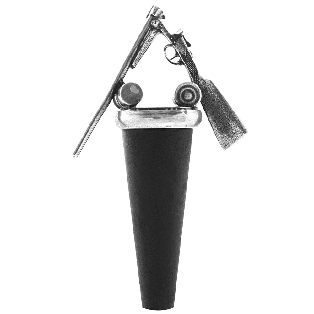 thumbnail image 2 of English Pewter Company Shotgun Shooting Hunting Theme Wine Bottle Stopper - Handmade In Sheffield [BOT216] 2 of 3
