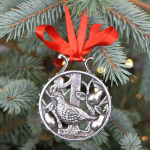 1st Day Of Christmas Tree Pewter Ornament Bauble Decoration