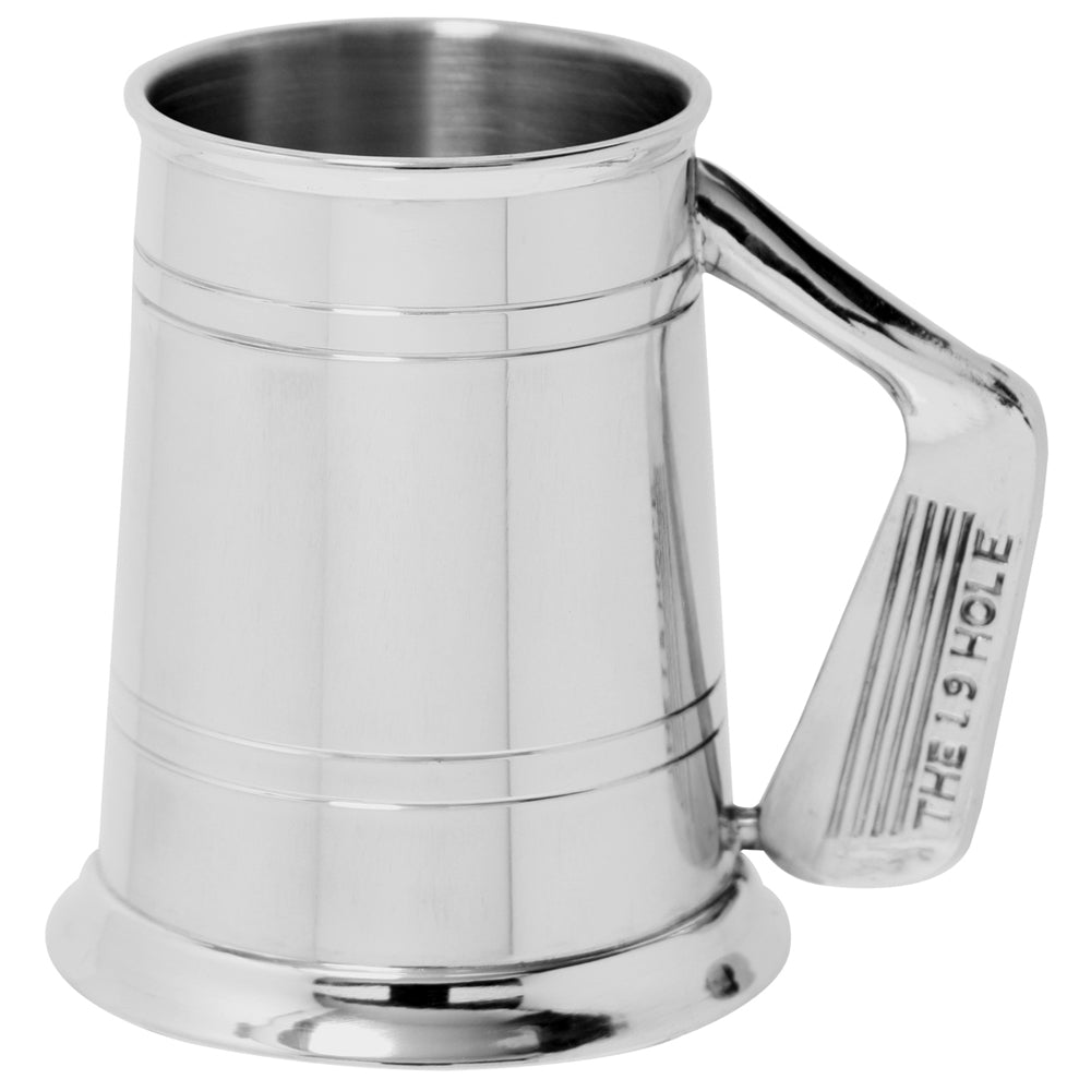 1 Pint Pewter Beer Mug Tankard con manico da golf