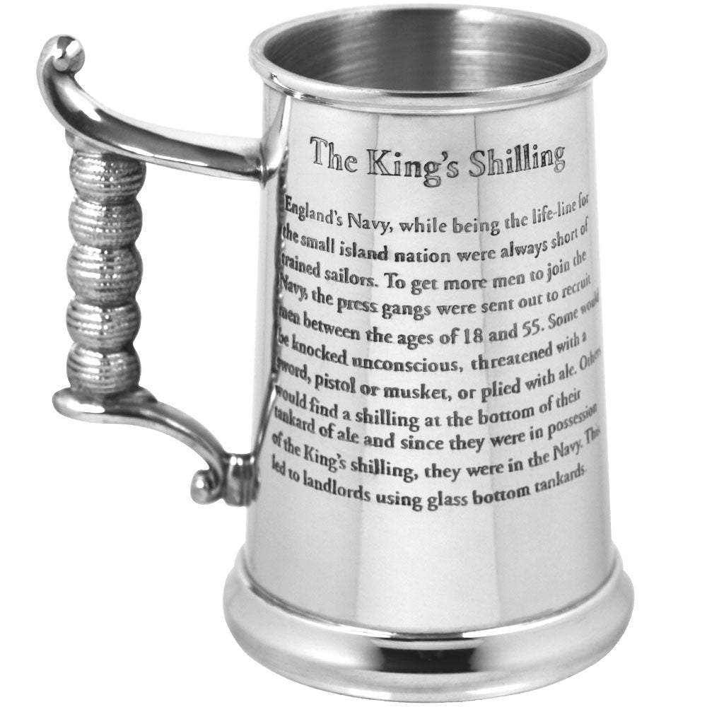 English Pewter Company - 1 Pint Pewter Beer Mug Tankard With Embossed