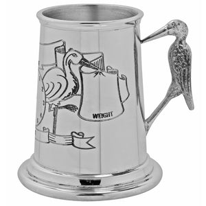 New Baby Stork Handle Childrens Pewter Christening Cup